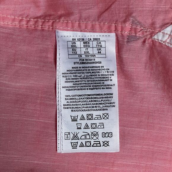 Guess Men's Regular Fit Popover Logan Henley Shirt Pink 100% Cotton Size XXL - Picture 7 of 9